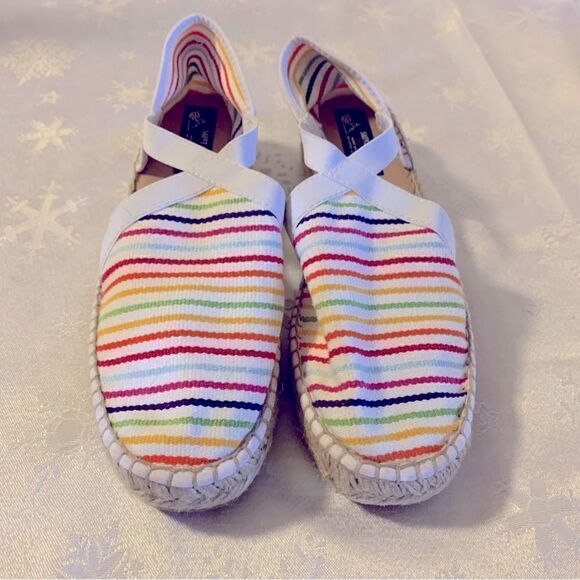 Saint James Espadrilles Boat Shoes Rainbow Nautical Sz 9 NWOT Gorgeous - Picture 2 of 8